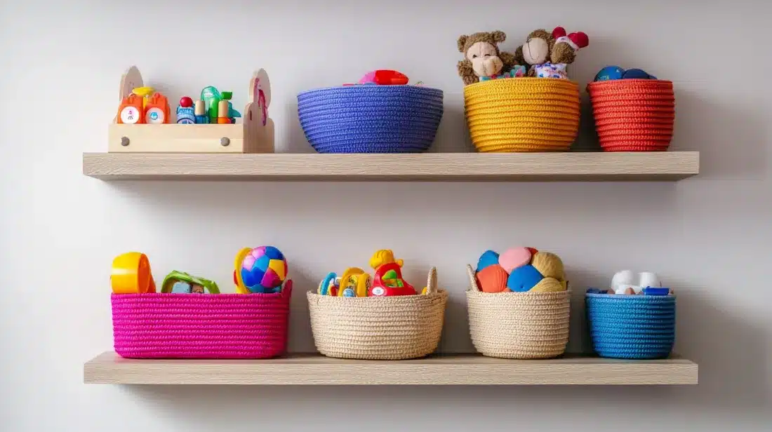 Built-In_Wall_Shelves_with_Colorful_Baskets