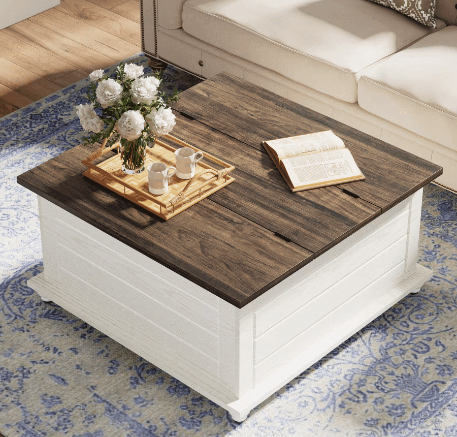 Kerlin_White_and_Brown_Square_Wood_Table