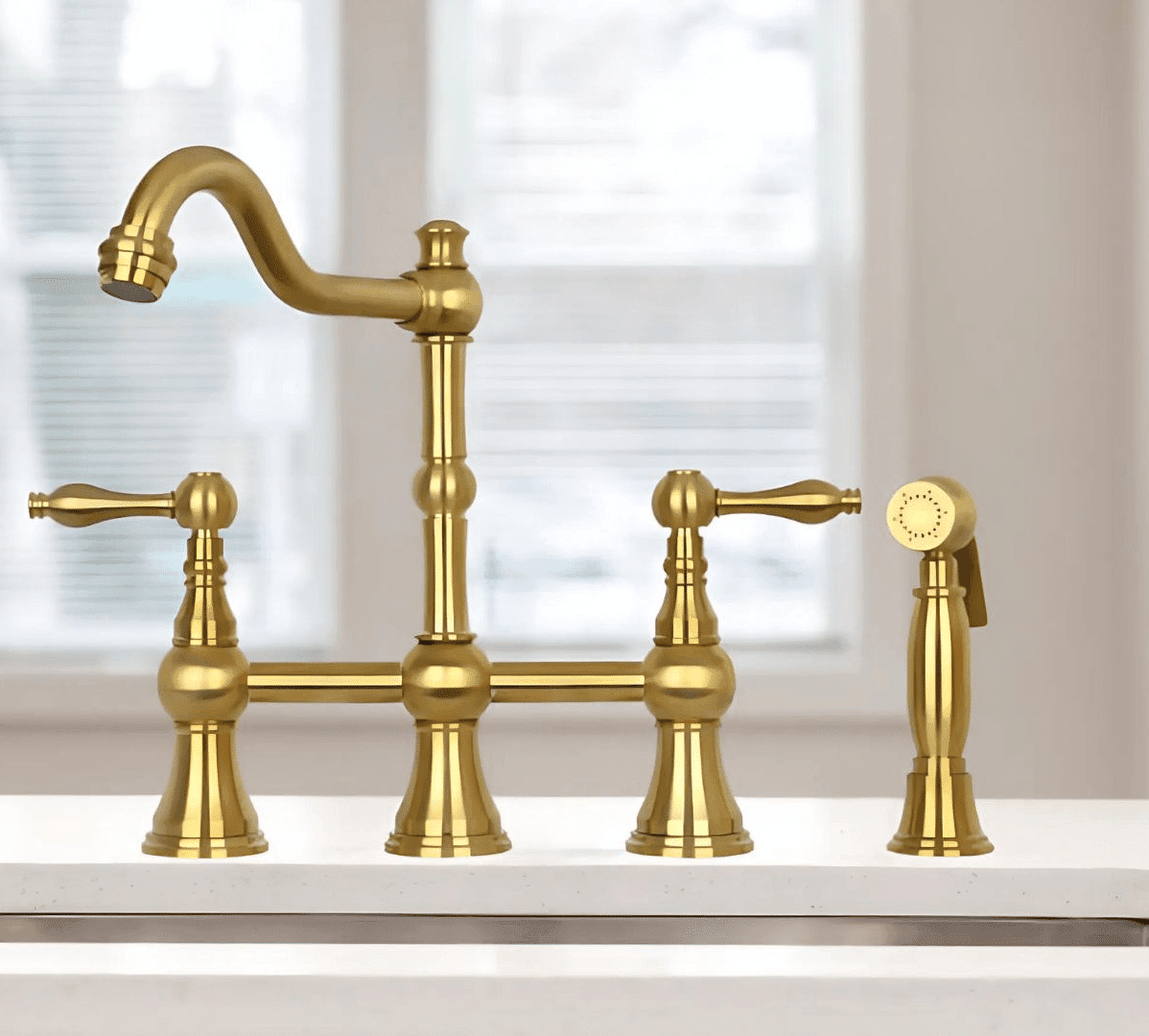 Two-Handles_Copper_Bridge_Kitchen_Faucet