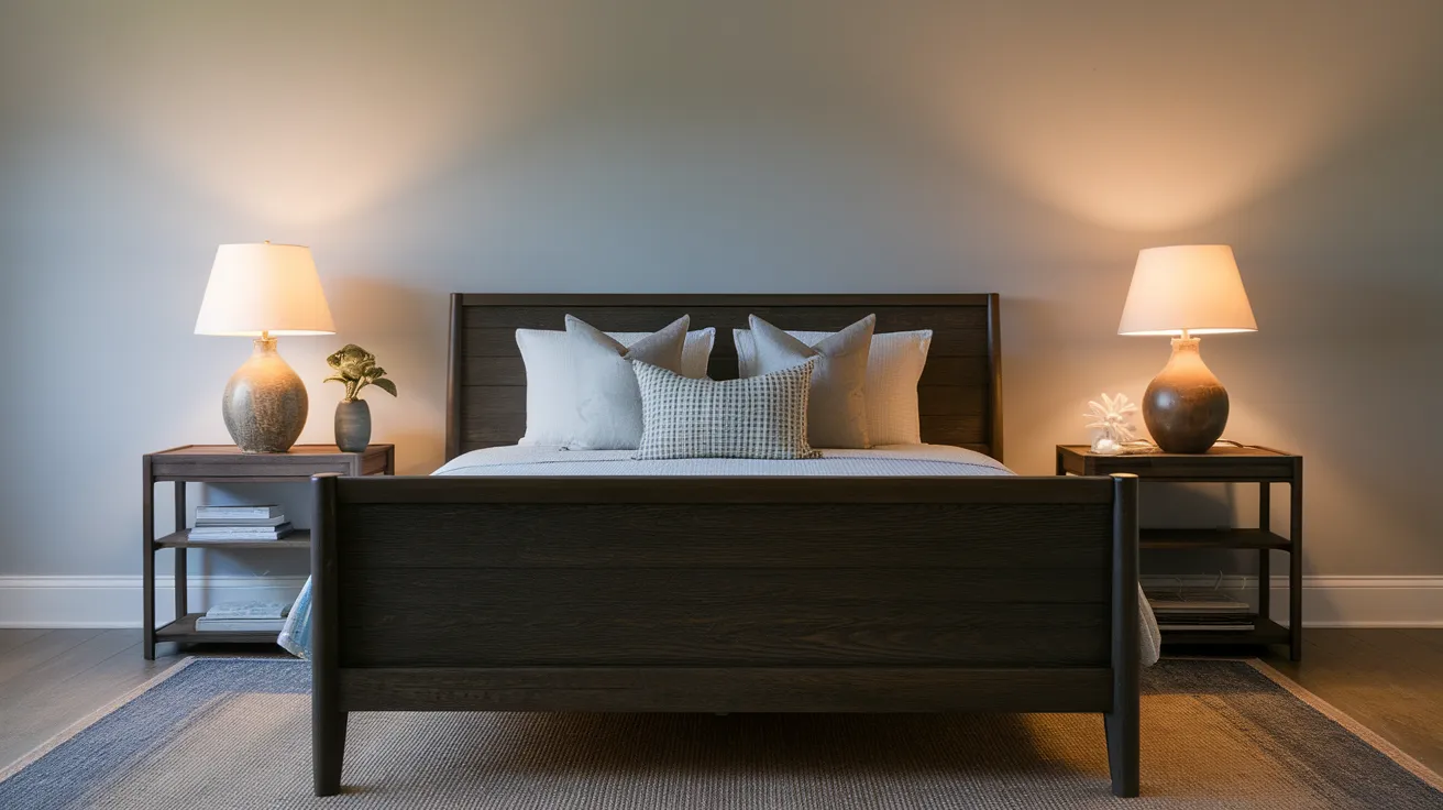 A_sturdy_manly_bed_frame_sets_the_tone_for_the_room._Opt_for_materials_like_wood_or_metal_with_a_strong_simple_design._The_bed_is_often_the_focal_point_so_choose_one_that_complements_the_rest_of_the_decor_while_being_comfortable_and_durable