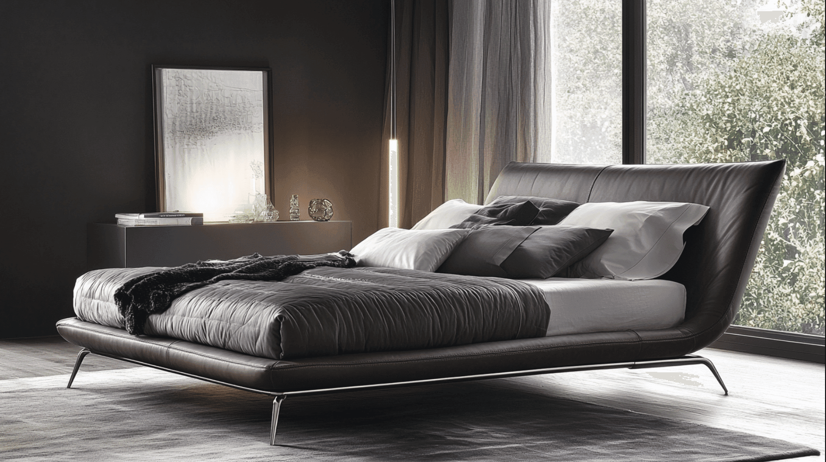 Leather_and_Steel_Frame_Bed