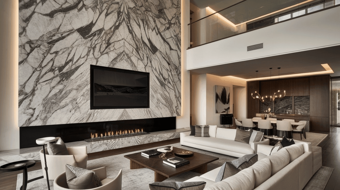 N-16_Floor-to-ceiling_marble_Fireplace_TV